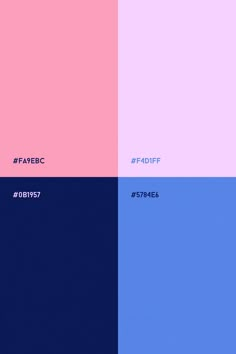 Pink and blue color palette: Soft pink, lilac, bright blue and navy blue color combination Navy Blue And Pink Palette, Pink Blue Colour Scheme, Navy And Pink Palette, Denim And Pink Color Palette, Periwinkle And Red Color Palettes, Blue And Pink Pallete Color, Dark Blue Pink Color Palette, Royal Blue And Pink Color Palette, Pink And Blue Colour Scheme