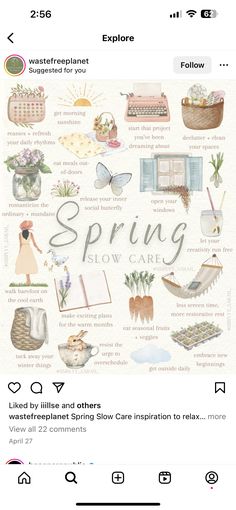 an instagram page with the words spring on it