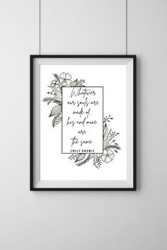 a framed black and white print with the words, you are happy to be there