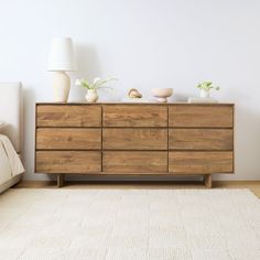 Anton Solid Wood Wide 9-Drawer Dresser (85") Contemporary Dresser, Solid Wood Dresser, 9 Drawer Dresser, Solid Wood Bed, Wood Dresser, Modern Dresser, Bedroom Dressers, Wood Drawers, Wood Beds