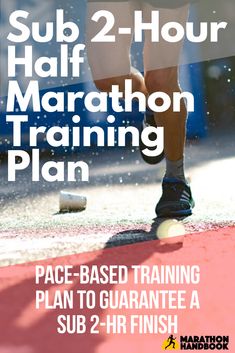 a poster with the words sub 2 - hour half marathon training plan written on it