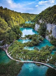 an aerial view of plitun lake in plitun national park, croatia