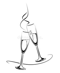 two glasses of champagne royalty illustration