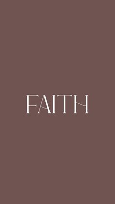 the word faith is written in white on a brown background with an image of a cross