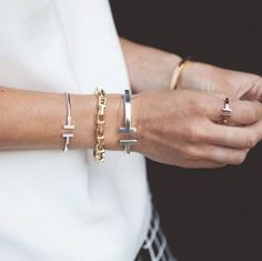 Tiffany T Collection Tiffany Bangle, Silver Bracelet Stack, Outfits Styling, Bangle Silver, Cleaning Silver Jewelry, Silver Rings With Stones, Silver Jewelry Necklace