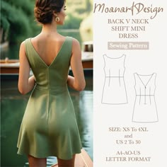 the back view of a woman's dress sewing pattern