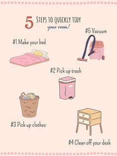 Do you ever have trouble just doing a quick tidy in your room?? Well I do! Here's a list to get you started with just a basic cleaning of your room. Clean Room Motivation, Clean Room Checklist, Room Cleaning Tips, Room Checklist, Deep Cleaning Checklist, Tidy Room, Cleaning My Room, Cleaning Motivation