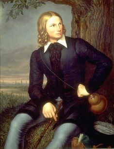 a painting of a man in a suit and tie sitting next to a tree with his hands on his hips