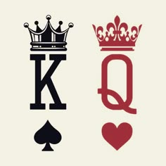 the letter k is made up of letters with crowns and hearts on them, as well as an image of a king's crown