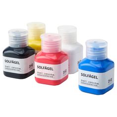 several different colors of ink are shown in this image