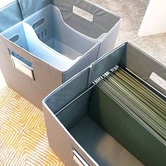 there are two bins that have files in them