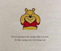 a winnie the pooh quote with an image of a teddy bear wearing a red shirt