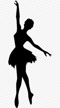 the silhouette of a ballerina in black and white