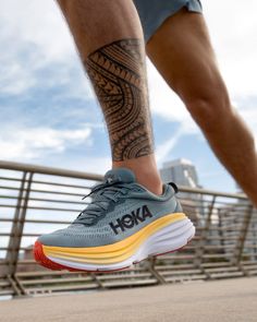 One of the hardest working shoes in the HOKA lineup, the Bondi takes a bold step forward this season reworked with softer, lighter foams and a brand-new extended heel geometry. ​ Shop the all-new Bondi 8 now. #FlyHumanFly Hoka Bondi 8, Working Shoes, Hoka Shoes, Crash Pad, Shoes Design, Mesh Shoes, Sports Apparel, Sporty Outfits, Sport Sneakers