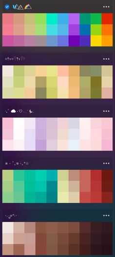 the color palettes are all different colors, but there is no image on them