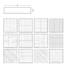 several different patterns are shown in the same pattern as well as two lines on each side