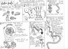 the diagram is drawn in black and white, with many different things on it's page