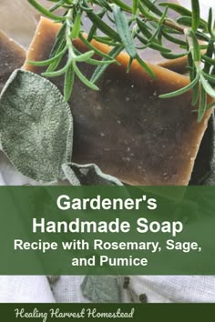 gardener's handmade soap recipe with rosemary, sage and pumicle cover