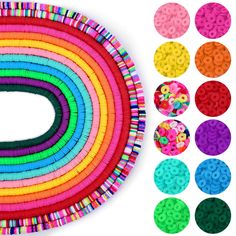 PRICES MAY VARY. Great Value Flat Beads for Jewelry Making: Caffox 4560 pieces of flat beads for bracelets include 10 strands of approx. 3800 pieces of flat round beads in 10 bright colors, a strand of approx. 380 pieces of flat beads in mix colors and a strand of approx. 380 pieces of mix colors clay beads in flower shape. Ideal for necklace, bracelets and earrings jewelry making Assorted Vivid Colors & Shapes: These disc beads are available in 10 lovely rainbow colors and 2 shapes (round and f Beads Polymer Clay, Beads For Bracelets, Polymer Beads, Jewelry Making Kits, Color Crafts, Handcrafted Bracelets, Bead Kits, Bead Stringing, Polymer Clay Beads