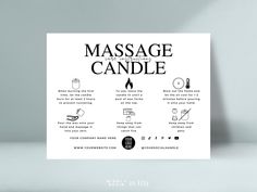 a poster with instructions on how to use a massage candle