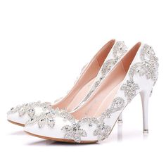 Kitten Heels Wedding, Diamond High Heels, Kitten Heel Wedding Shoes, Homecoming Shoes, Ivory Wedding Shoes, White Wedding Shoes, Wedding Shoes Flats