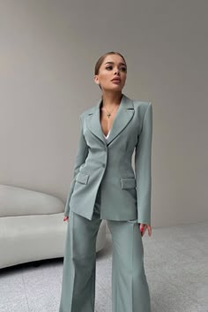 VI Slim-fit Suit Mint – VICLAN Graduation Suits For Women, Power Suits For Women, Graduation Suit, Mint Pants, Graduation Suits, Suit Outfit, Classy Suits, Pantsuits For Women, Blazer Set