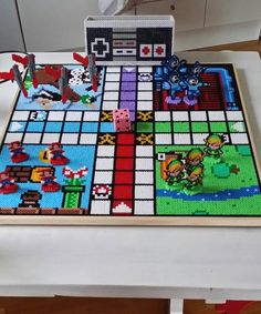 a board game is displayed on a table