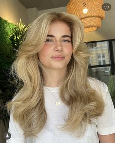 70s Bouncy Hair, Ferra Faucet Hair 70s, 70s Soft Layers, Big Blonde Blowout, Warm Old Money Blonde, 70s Glamour Hair, 90s Supermodel Blowout, 70s Blowout Hair Long, Earthy Blonde Hair