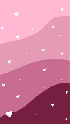 a pink and purple background with white hearts on the bottom right corner is an image of a hill