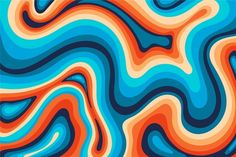 an abstract background with blue, orange and red swirls on the bottom half of it