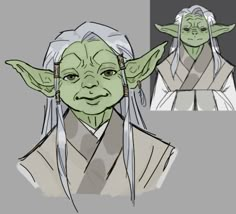 an image of yoda from star wars the force awakes with different facial expressions