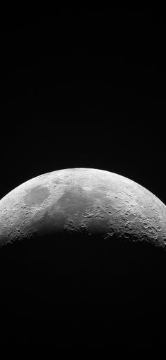 an image of the moon taken in black and white