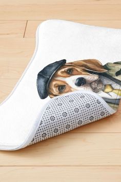 Watercolor Detective Beagle Pet Mat Dog Mat