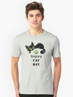 Happy cat day Happy Cat, Cotton Totes, Cotton Tote Bags