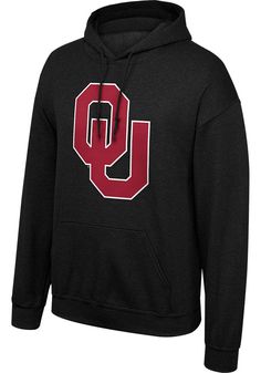 Put your Sooners spirit on display in this Oklahoma Sooners Long Sleeve Hoodie! You'll be cozy on game day in this Oklahoma Mens Black Number One Hooded Sweatshirt. This Sooners Long Sleeve Hoodie features a screen print Oklahoma arched over team logo with Sooners below. Wear your Oklahoma Sooners spirit with pride in this great Mens Hooded Sweatshirt! Black Fleece Hoodie With Drawstring, Cotton Varsity Hoodie With Adjustable Hood, Black Hoodie With Team Name For College, Collegiate Black Sweatshirt With Drawstring Hood, Black College Hoodie With Team Name, Sports Hoodie With Drawstring, Black Hoodie For Fan Gear In Winter, Black Hoodie For Winter Fan Gear, Black Winter Hoodie For Fan Gear