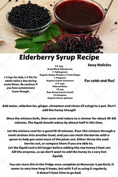 elderberry syrup recipe with instructions on how to use it