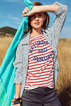 Striped Weekend Tee Anthropologie Catalog, English Room, Anthropologie Jacket, Short Dresses Casual, Red And White Stripes, Retail Therapy, Fashion Set, Spring Summer Fashion