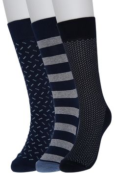 Assorted patterns detail this pack of three crew socks that are perfect for weekly style. Pack of 3 71% cotton, 25% polyester, 2% spandex, 2% rubber  Machine wash, tumble dry Imported Summer 25, Sock Packs, Original Penguin, Casual Socks, Wyoming, Crew Socks, Nordstrom Rack, Fashion Week, Nordstrom