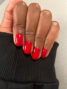 Elegant Red Nails, Red Gel Nails, Bright Red Nails, Nail Appointment, Cute Short Nails, Red Acrylic Nails, Classic French Manicure