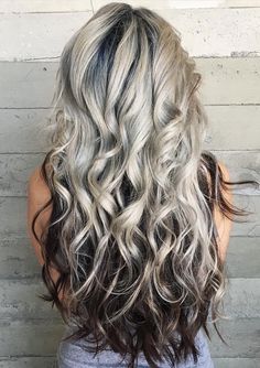 Platinum blonde with dark underneath Blonde With Dark Underneath, Blonde Hair With Brown Underneath, Dark Underneath Hair, Blonde With Dark, Blonde Underneath, Tan Skin Blonde Hair, Blonde Highlights On Dark Hair, Platinum Blonde Highlights, Balayage Blond