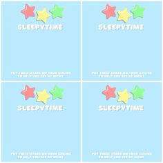 four stars with the words sleeptime and put them on their own wallpapers