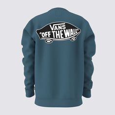 Vans Kids Exposition Check Pullover Crew Fleece Teal VN0A3HWCBR4OVERVIEWOur iconic skateboard logo makes a statement at the back of the Kids Exposition Check Pullover Crew Fleece. Paired with checkerboard graphics at the sleeves and our classic logo at left chest, you cant get more Off The Wall than this. 60% cotton, 40% polyester fleece Pullover crewneck sweatshirt Screen printed logos at left chest and back Checkerboard print at the sleeves Skateboard Logo, Vans Kids, Vans Off The Wall, Classic Logo, Off The Wall, Print Logo, The Kids, The Wall, Crewneck Sweatshirt