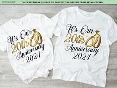 Matching Anniversary Shirts, Anniversary Shirts Matching Couples, Its Our Anniversary, Wedding Anniversary Shirts, Anniversary Shirts, 20 Years Of Marriage, Christian Couples, Our Anniversary, Anniversary Shirt