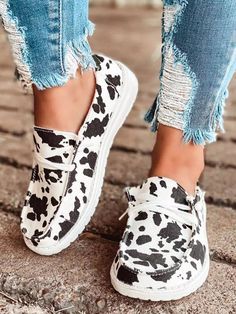 Shipping from the US. Easy 30 day return policy, 100% cotton, Double-needle neck, sleeves and hem; Roomy Unisex Fit. Cow Print Shoes, Western Shoes, Canvas Flats, Hey Dudes, Best Sneakers, Canvas Sneakers, Lace Up Flat, Flat Sneakers, Cow Print