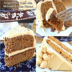 gingerbread cake with molasss cream cheese frosting