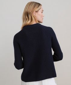 Cashmere Fisherman Sweater Navy It doesn't get much more classic than this best-selling, never-want-to-take-it-off, wear-everywhere sweater. Lightweight and so soft to the touch, you might need one in every color. Our favorite style is now available in extended sizes! 100% cashmere. Made in China of Mongolian cashmere. Classic fisherman crewneck sweater with signature textured knit and boxy silhouette. Fisherman Knit Sweater, Jenni Kayne, Fisherman Sweater, Womens Cashmere, Textured Knit, Every Color, Crewneck Sweater, Vintage Denim, Get Dressed