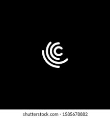 an abstract black and white logo with the letter c on it's center circle