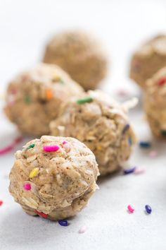 several balls of food with sprinkles on them