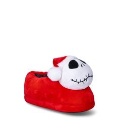 Step into the holiday spirit with our Men's Nightmare Before Christmas Jack Skellington Santa Hat Slipper! Crafted with meticulous attention to detail, these slippers feature Jack Skellington's unmistakable face embroidered on the front of a plush Santa hat design. Constructed with high-quality materials, including soft faux fur lining and a cushioned insole, these slippers provide optimal comfort and warmth during the chilly winter months. The sturdy sole offers reliable traction, making them ideal for indoor lounging or quick trips outside to grab the mail or shovel snow. Available in sizes 7/8 through 13/14, these slippers are designed to fit a range of foot sizes, ensuring a comfortable and snug fit for every wearer. Whether you're a die-hard Nightmare Before Christmas fan or simply lo Jack Skellington Santa, Christmas Sleepover, Holiday Slippers, Cat Slippers, Indoor Slides, Christmas Jack Skellington, Branded Shoes For Men, Pusheen Cat, Nightmare Before Christmas Jack