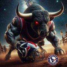 an image of a bull with a football helmet